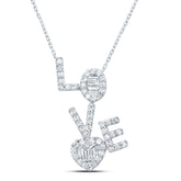 1/2CTW-DIA CN FASHION "LOVE" HEART NECKLACE  (17 INCH)